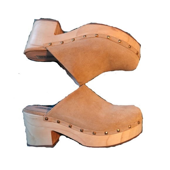 Light Tan Suede Clogs - Picture 2 of 5
